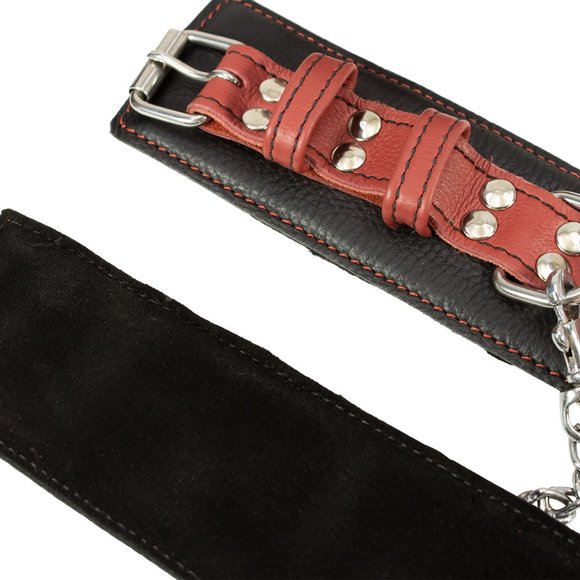 Genuine Cowhide Leather Handcuffs Adjustable Wrist Cuffs BDSM Toys for Couples - Picture 10 of 11